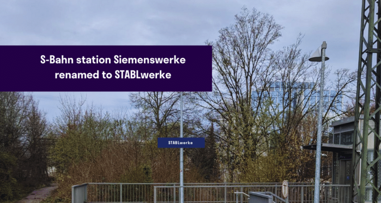 STABLwerke Renaming of the Siemenswerke S Bahn station Facebook Beitrag Querformat
