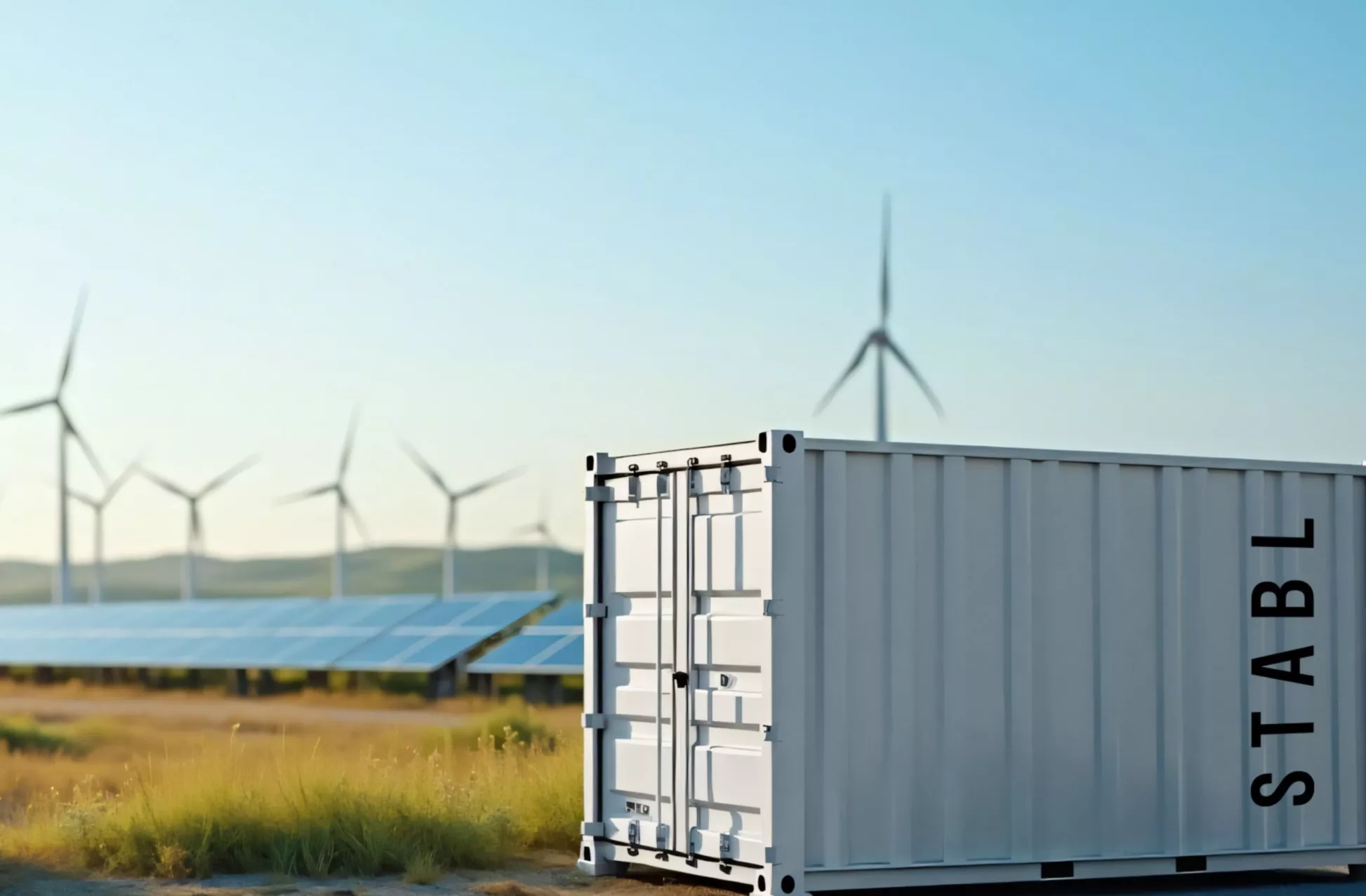 Battery storage in co-location with a solar and wind farm